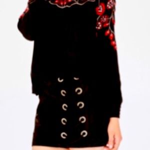 BNWT Parker Monica Suede Lace Up Skirt